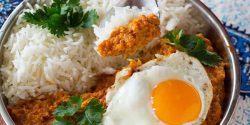 عکس تزیین میرزا قاسمی ساده با گردو + تزیین میرزا قاسمی لقمه ای
