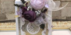 تزیین قرآن با روبان و گل برای جشن تکلیف +‌ تزیین جلد قرآن عروس