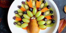 تزیین گلابی و انگور برای کودکان و تولد + تزیین میوه گلابی و موز