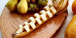 تزیین موز با شکلات و روبان برای سبد میوه و تولد + تزیین موز ساده