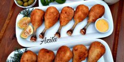 تزیین مرغ سوخاری مجلسی با سیب زمینی و برنج برای مهمانی