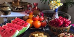 عکس تزیین شب یلدا مبارک ساده و شیک برای عروس و مدرسه