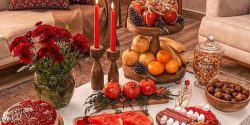 چیدمان میز یلدا جدید لاکچری و مدرن + وسایل و تزیینات میز یلدا