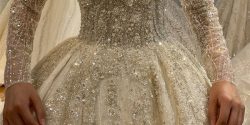 مدل لباس عروس بلند و جدید آستین دار + لباس عروس ایرانی