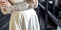 مدل لباس عروس دکلته جدید و ساده + لباس عروس دکلته پفی