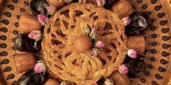 تزیین زولبیا بامیه برای سفره افطار + تزیین زولبیا و بامیه و خرما