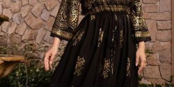 مدل لباس زنانه و بلند برای افراد چاق + سارافون برای افراد چاق