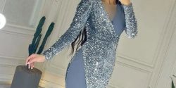 مدل لباس پولکی جدید بلند و دخترانه مجلسی در اینستاگرام