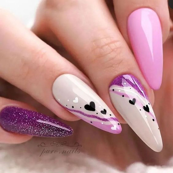 ژلیش ناخن طرح قلب ناخن قلبی دخترانه لاک قلبی طرح ناخن ضربان قلب کاشت ناخن قلبی طراحی قلب روی ناخن با خلال دندان آموزش کشیدن قلب روی ناخن آموزش طراحی قلب روی ناخن