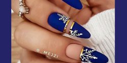 طرح ناخن آبی روشن + طرح ناخن آبی کاربنی با طرح ها خاص