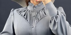 مدل شومیز یقه چین دار دخترانه + شومیز یقه ایستاده چین دار