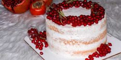 تزیین کیک با انار برای شب یلدا + تزیین کیک خانگی با انار و نارنگی