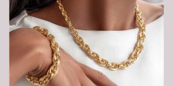 مدل سرویس طلا زنجیری جدید و زنانه با طرح سنگین و خاص