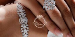 ست دستبند و انگشتر طلا سفید + ست دستبند و انگشتر زنانه