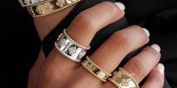 ست دستبند و انگشتر طلا سفید + ست دستبند و انگشتر زنانه