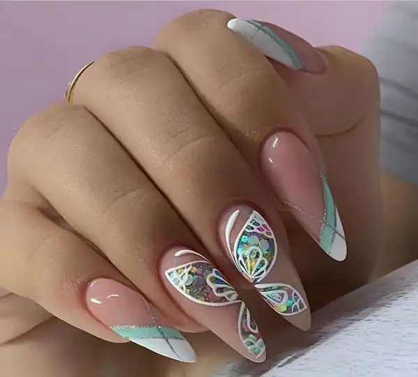 مدل ناخن پروانه ای