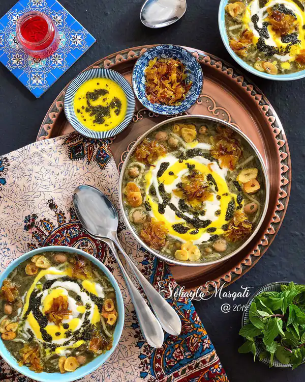 تزیین آش رشته مجلسی