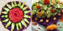تزیین سالاد کاهو و کلم مجلسی برای کدبانوهای ایرانی