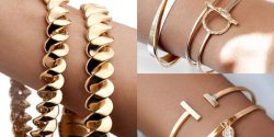 مدل دستبند طلا النگویی با شیک ترین طرح های ظریف و پهن