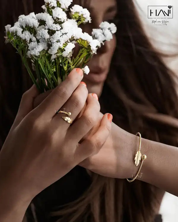 مدل جدید ست دستبند و انگشتر طلا