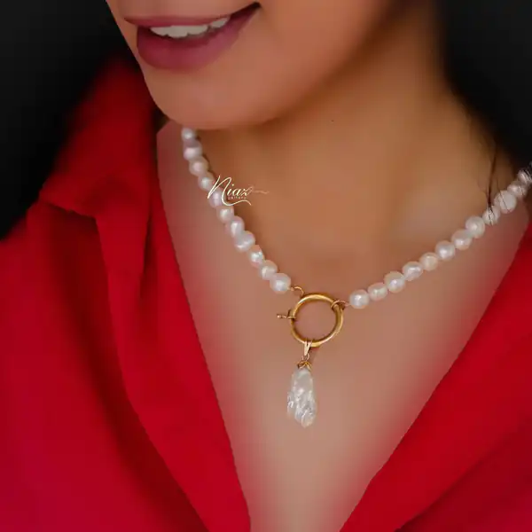 مدل گردنبند طلا مروارید