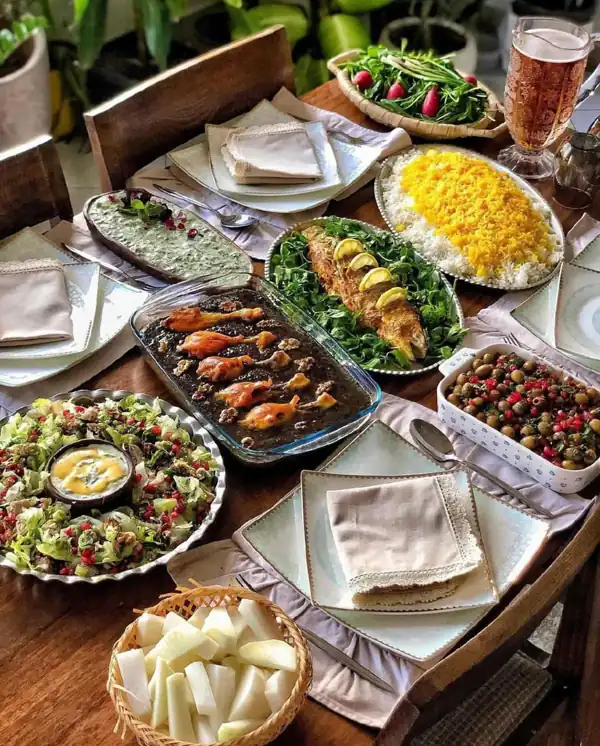 چیدمان میز شام
