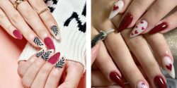 مدل ناخن طرح دار شیک و زنانه با فرم های گرد و مربعی شکل