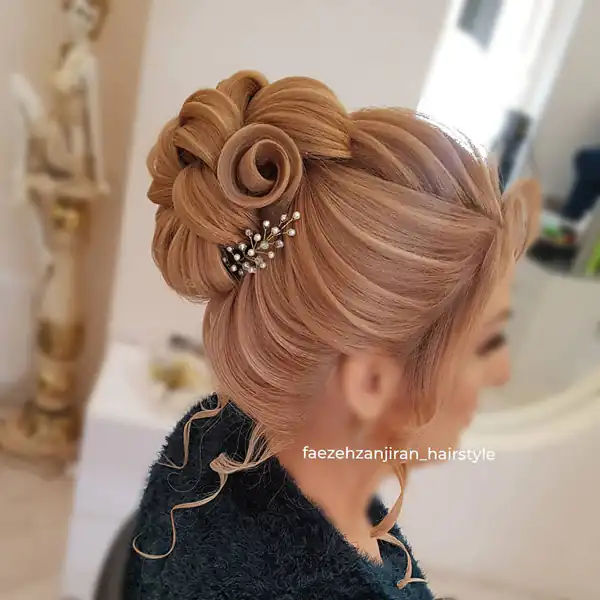 مدل شینیون گل رز