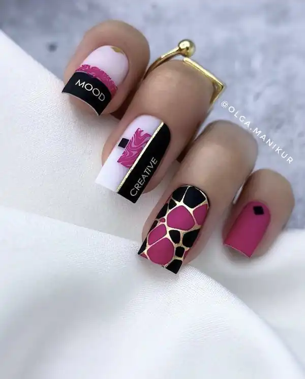 طراحی ناخن بلند مربع