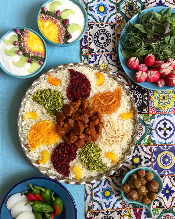 تزیین پلو مجلسی