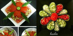 تزیین سالاد دونفره برای سفره شام با ایده های ساده و قابل اجرا