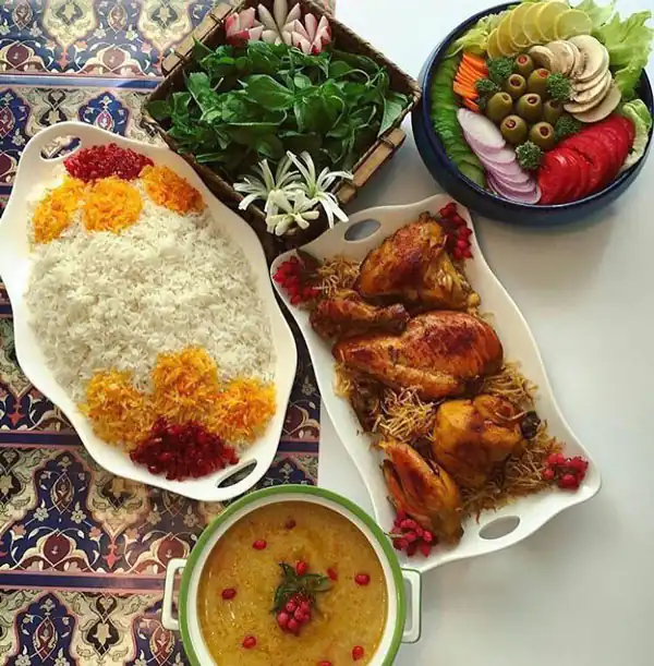 تزیین زرشک پلو با مرغ