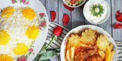 عکس میز شام ایرانی با چیدمان ساده و لاکچری + میز شام شیک