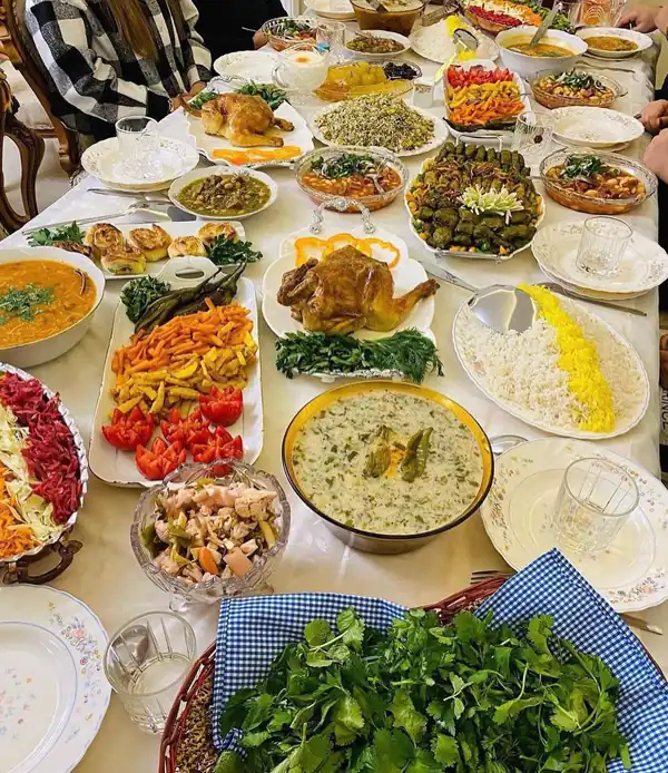 عکس میز شام