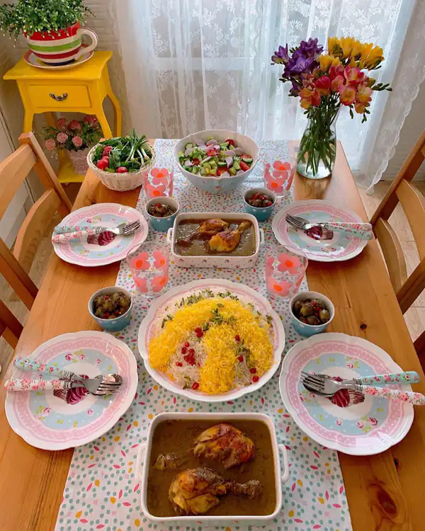 عکس میز شام