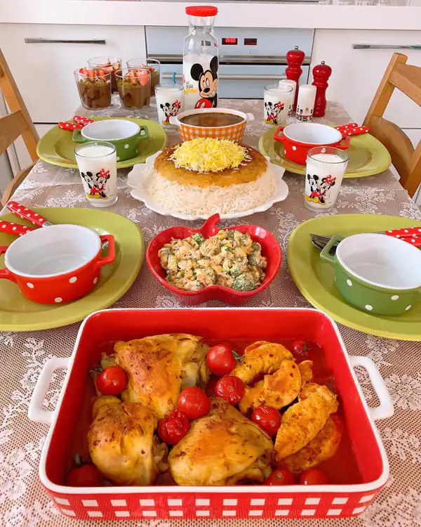 میز شام ساده