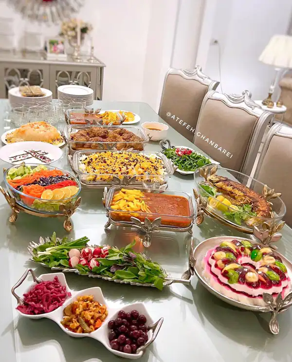 مدل چیدمان میز شام