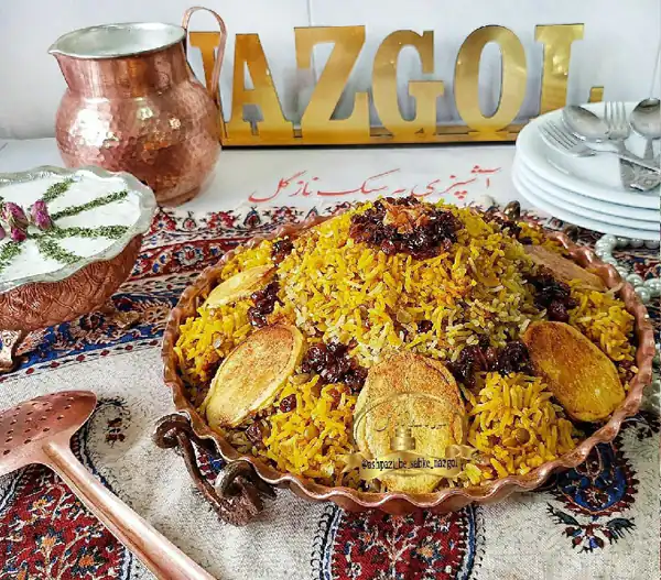تزیین عدس پلو ساده