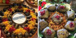 تزیین دلمه برگ مو با زرشک برای خانوم های خوش سلیقه