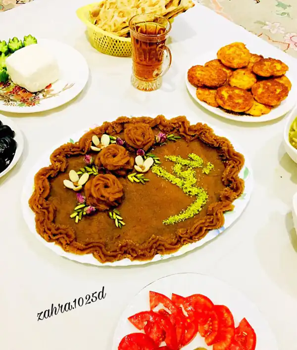 تزیین حلوا برای نذری