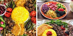 تزیین کباب خانگی به همراه برنج در دیس + تزیین جوجه کباب
