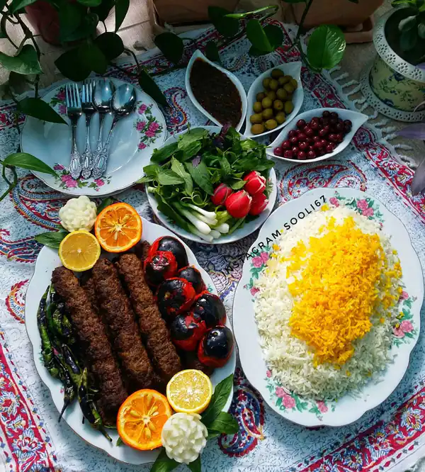 تزیین کباب خانگی