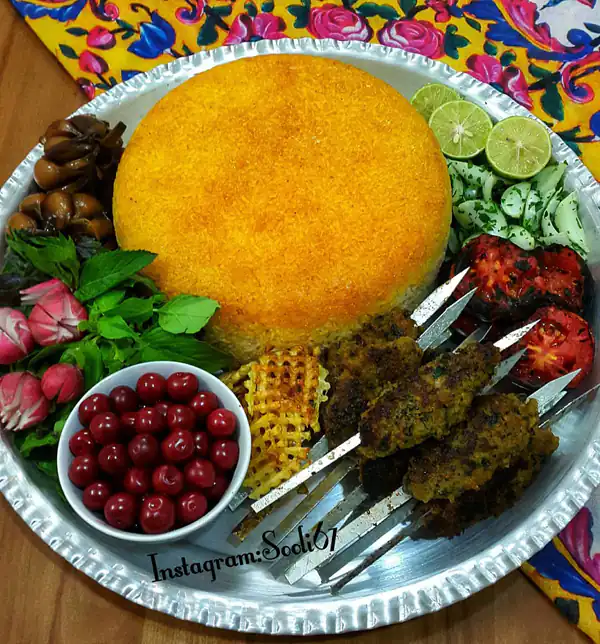 تزیین کباب خانگی