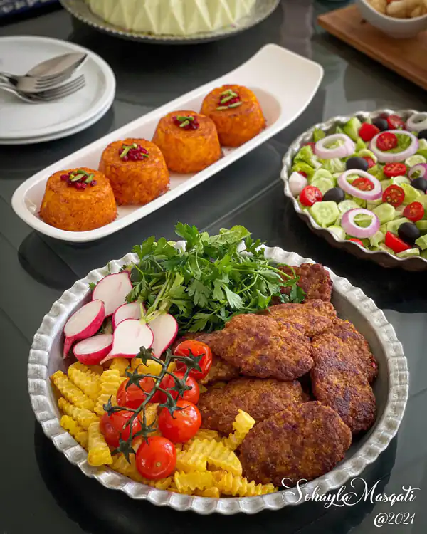 تزیین کتلت مجلسی