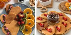 تزیین پنکیک صبحانه با میوه و شکلات برای خوش سلیقه ها