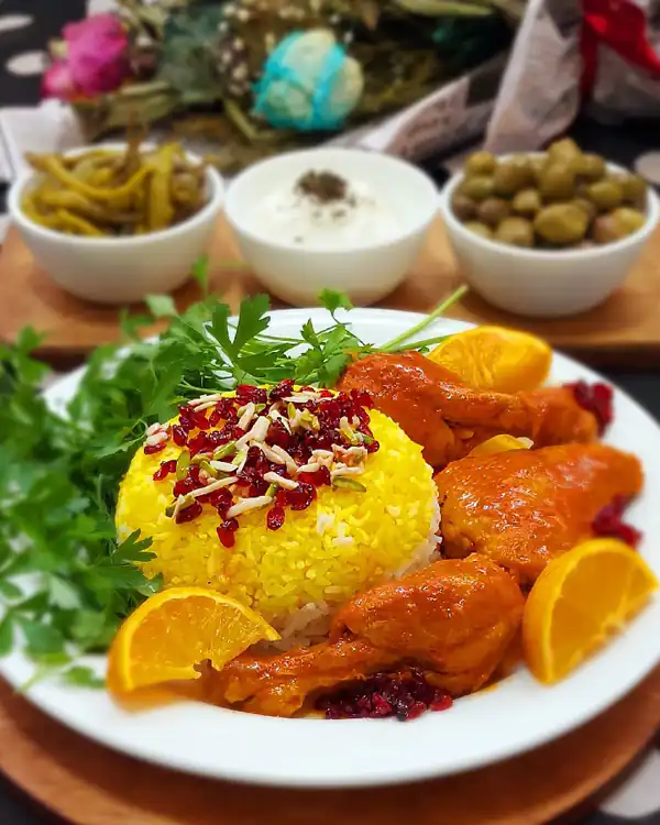 تزیین پلو با زرشک