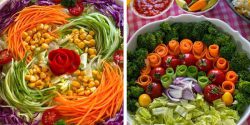 تزیین سالاد فصل با گوجه گیلاسی برای سفره های مهمانی
