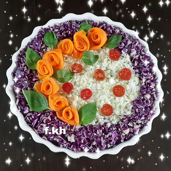 تزیین سالاد کلم و هویج
