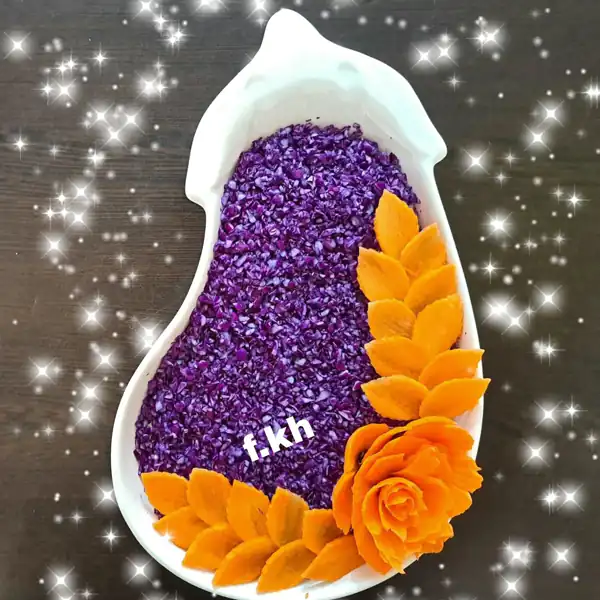 تزیین سالاد کلم و هویج