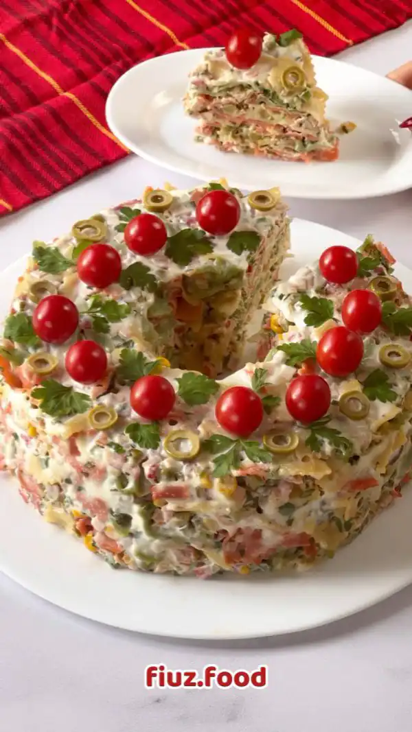 تزیین سالاد ماکارونی ساده